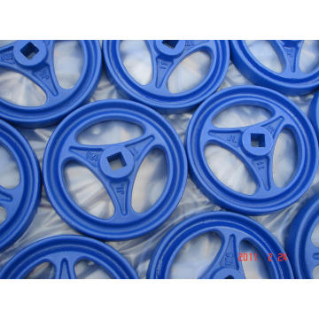 Piezas de rueda pintadas de azul
